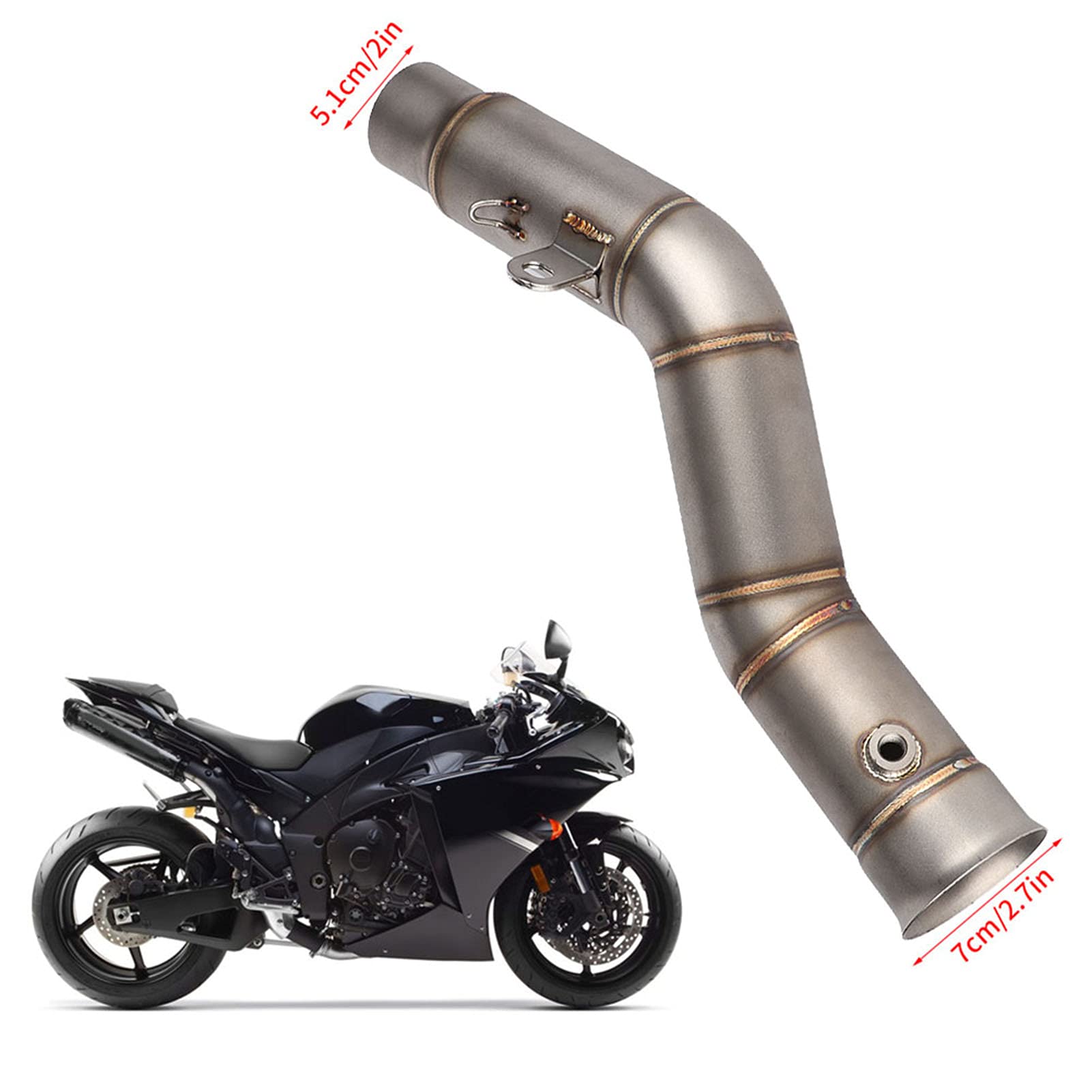 Motorcycle Exhaust Vent Middle Link Pipe Modified Side Exhaust For Yamaha R1 2009 2014