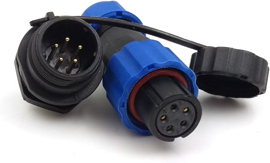 SD13 Waterproof 5 pin Power Cable Connector, LED Power Plug Socket,IP68