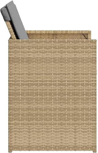 Miniatura 6 de Patio Chairs with Cushions 4 pcs Mix Beige Poly Rattan Outdoor Patio Dining Lawn Outdoor Dining Chairs Sillas para Comedor for Living Room Study