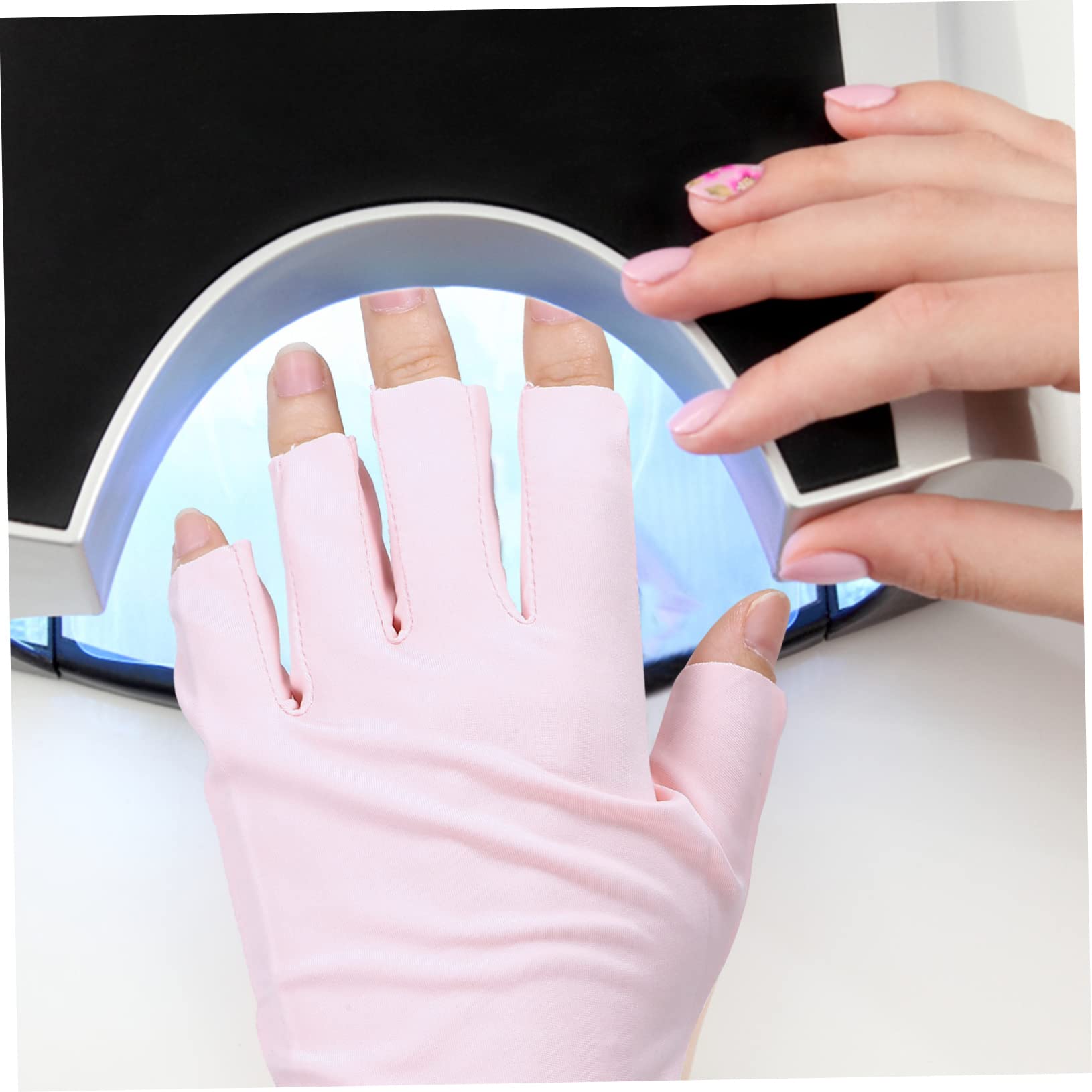 Healvian 12pares Guantes Uv Para Manicura De Gel De Guantes Sin Dedos Diseño Transpirable y Elástico Protección Uv Para Mujeres y Niñas