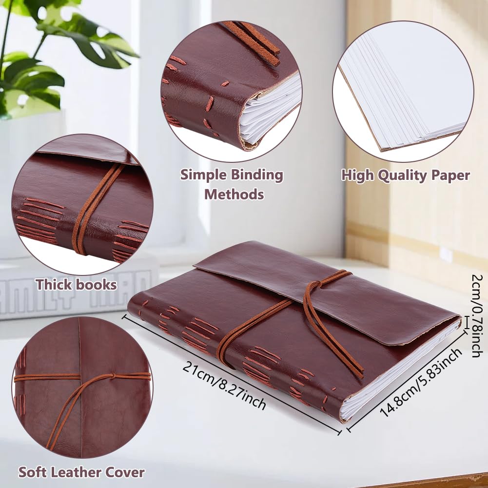 WEBEEDY Diario di viaggio copto fai da te per principianti, rilegatura a mano, set di strumenti per la rilegatura a mano, per adulti, fai da te, accessori per il compleanno, 15 x 21 cm (A5)