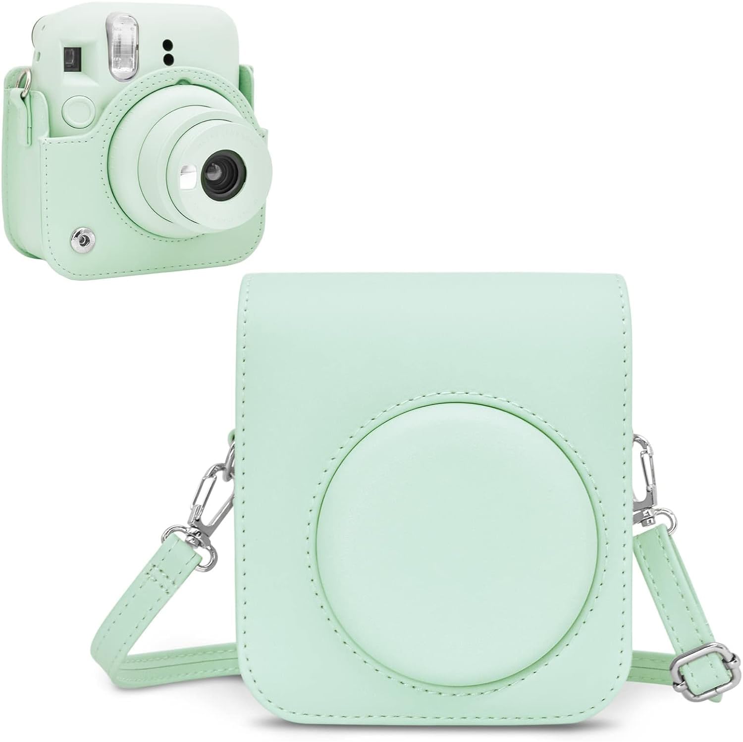 Rieibi Camera Case Compatible with Fuji Instax Mini 12 - MINI 12 Carry Case for Fujifilm Instax Mini 12 Instant Camera - mini 12 Bag Cover with Strap - Mint Green