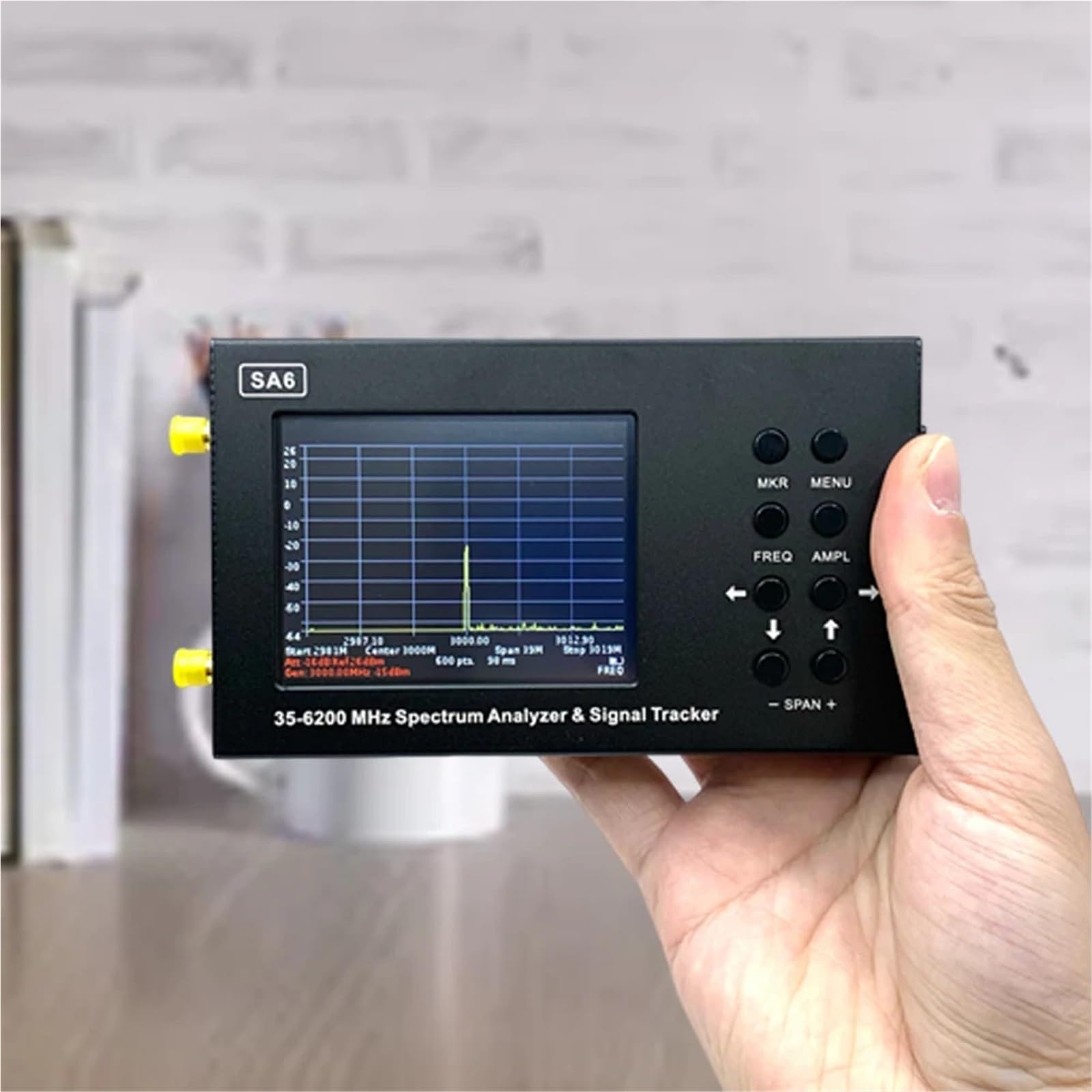 Analizador de Espectro, Generador de señal de espectro SA6 35-6200 MHz 3G 4G LTE CDMA DCS GSM GPRS GLONASS Analizador de espectro y rastreador de señales Pantalla de 3,2 pulgadas
