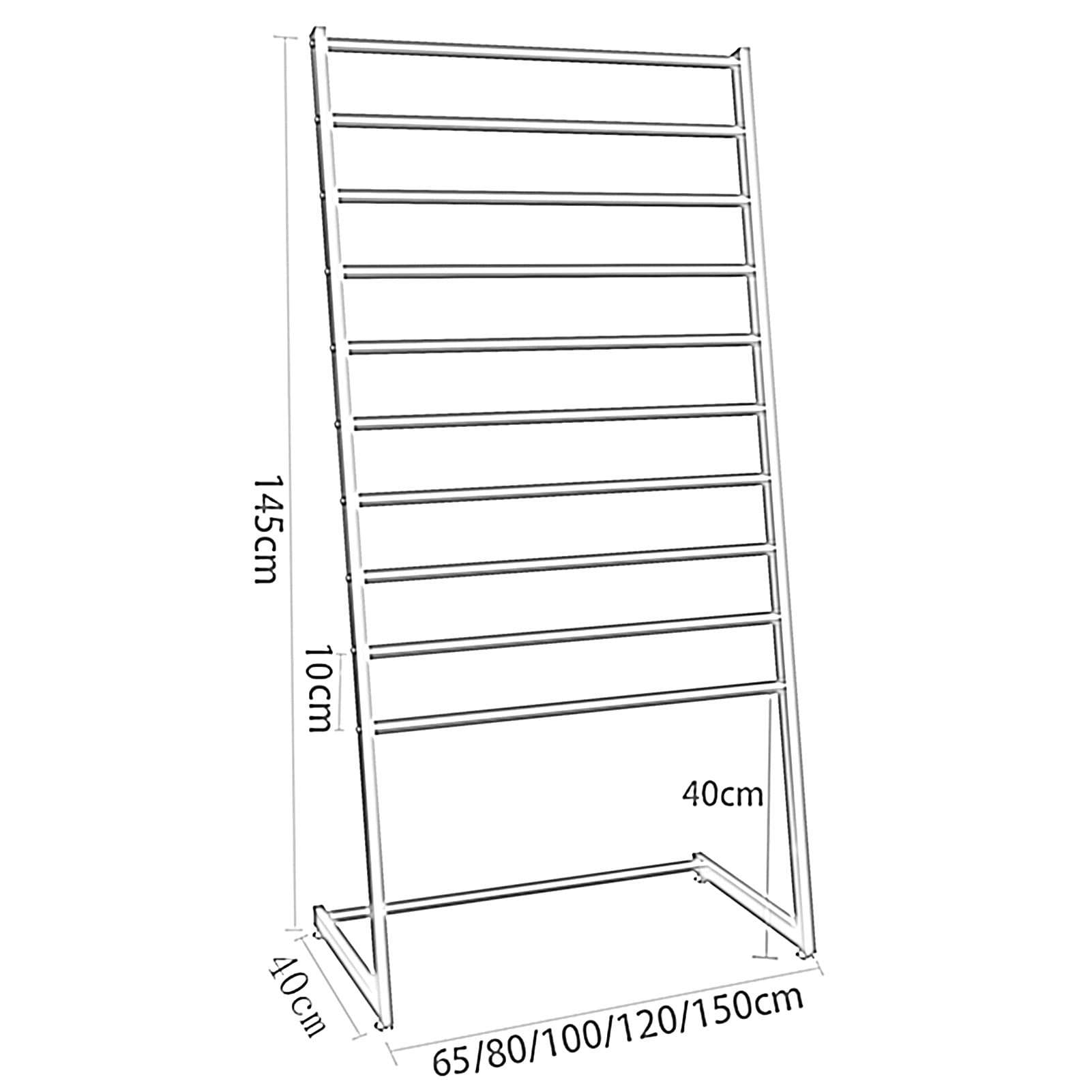 Espositori per Sciarpe, espositori multifunzionali per Sciarpe, Pantaloni, Scialli, Coperte, Accessori in Tessuto, scaffali per Negozi di Abbigliamento, or,Gold-100x40x145CM
