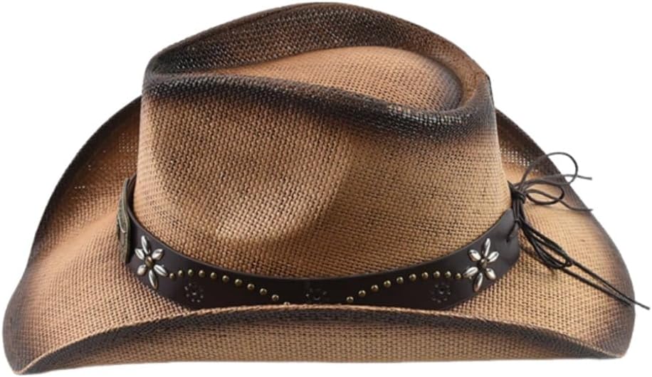 GORGLITTER Women's Straw Cowgirl Hats Cowboy Hat Western Boho Outfits Country Classic Wide Brim Sun Hat - Image 4