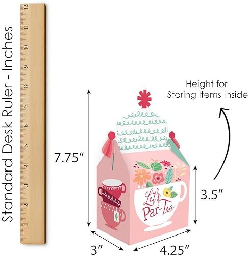 Miniatura 6 de Big Dot of Happiness Floral Let's Par-Tea - Caja de golosinas para fiestas - Juego de 12 cajas de regalo para fiesta de té en el jardín