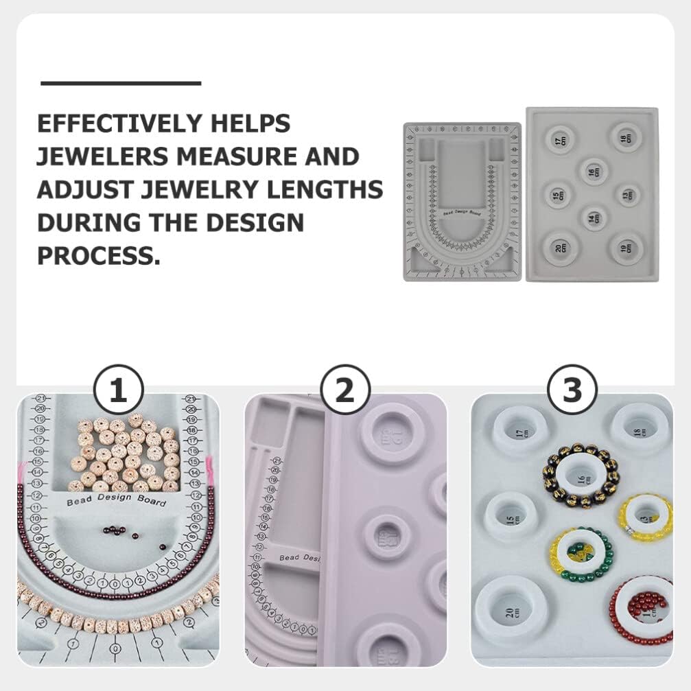 Beavorty 2pcs Bead Design Boards for Jewelry Making Beading Trays for Bracelets Necklaces Lightweight and Easy to Clean for Bead Jewelry Crafts