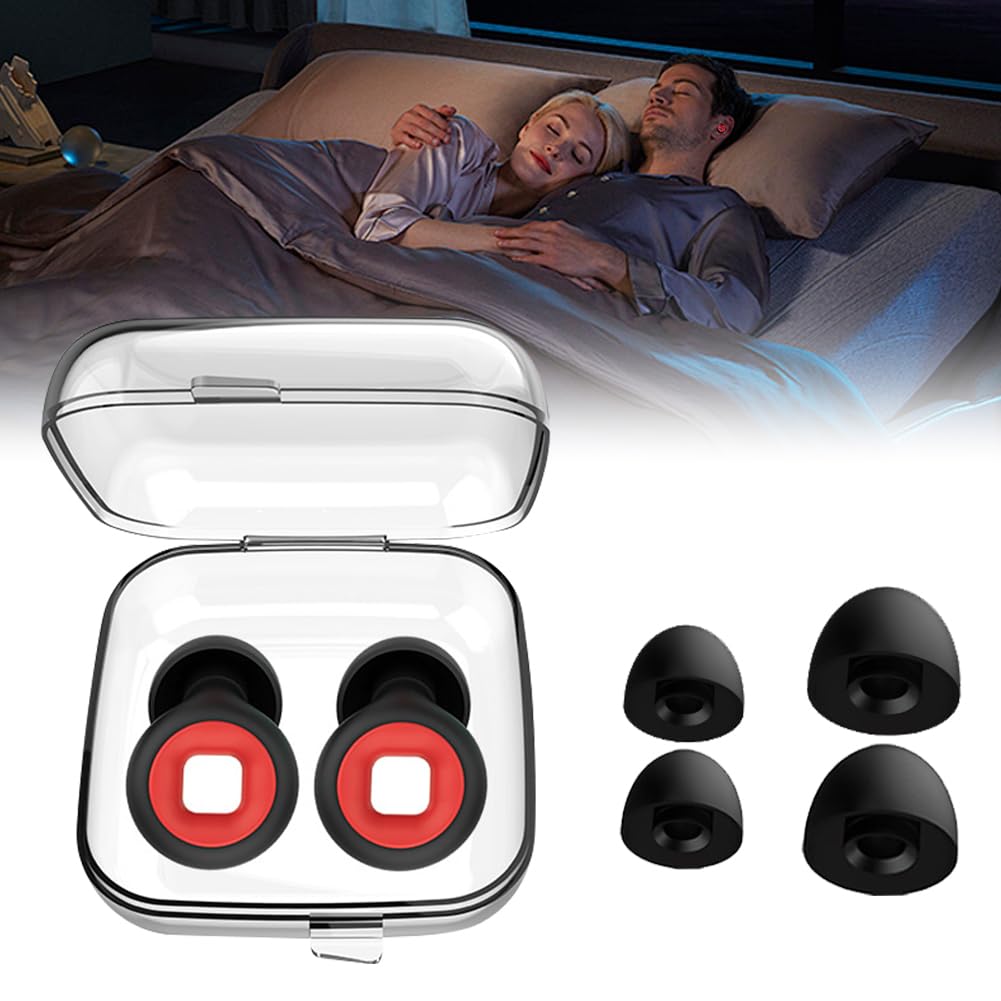 Piashow Ear Plugs for Sleeping, Snoring Silent Sleep Earplugs, 30dB Noise Reduction, Ear Plugs for Night, Soft, Reusable Silicone Earplugs Sleeping, Ear Plugs, for Sleeping, Travel