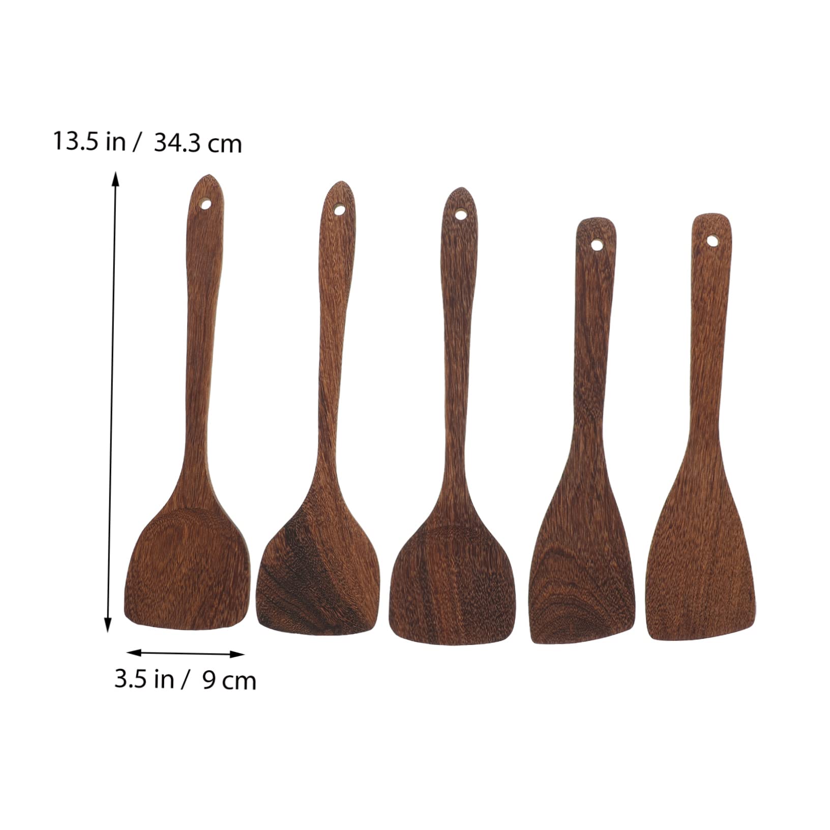 Cabilock 5piezas Espátulas para Cocinar de Madera Cucharas Soperas Antiadherentes Mango Utensilios de Cocina Prácticas para Servir Comida para Cocina Retro