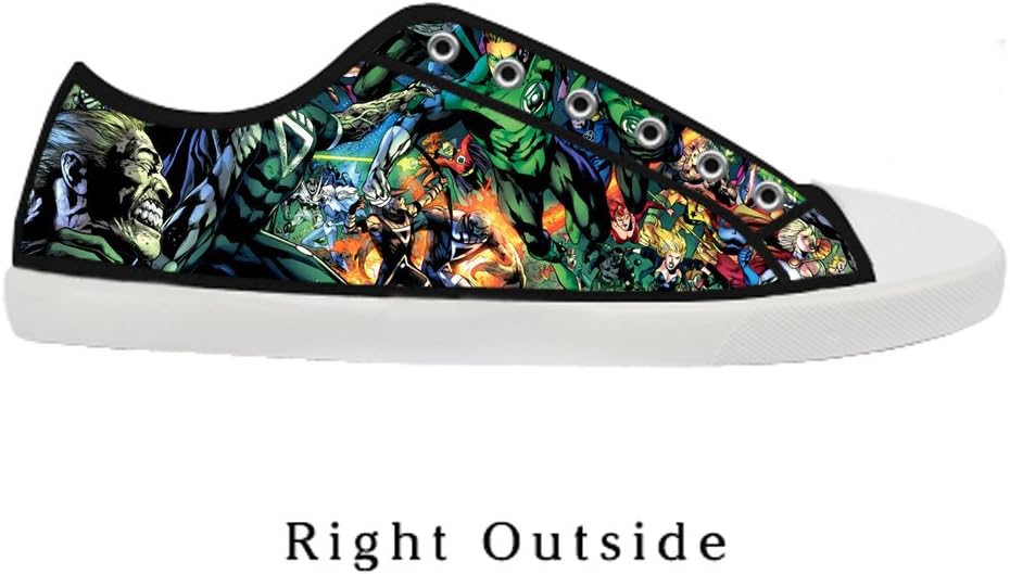 JIUDUIDODO Green Lantern Lady's Women Canvas Sneakers Low-top Lace-Up Canvas Shoes
