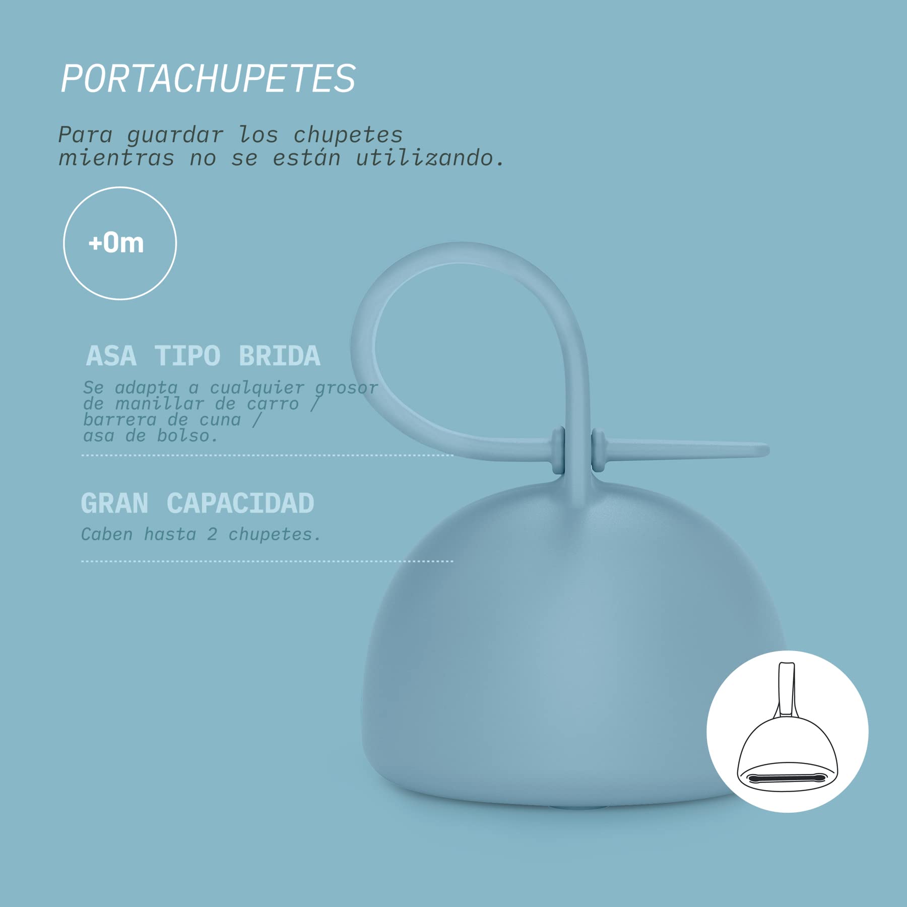Suavinex, Portachupetes para Bebés. Funda para Chupetes de Silicona Flexible. Para llevar 2 Chupetes. Con Asa para Colgar. +0 Meses. Colour Essence, Mostaza