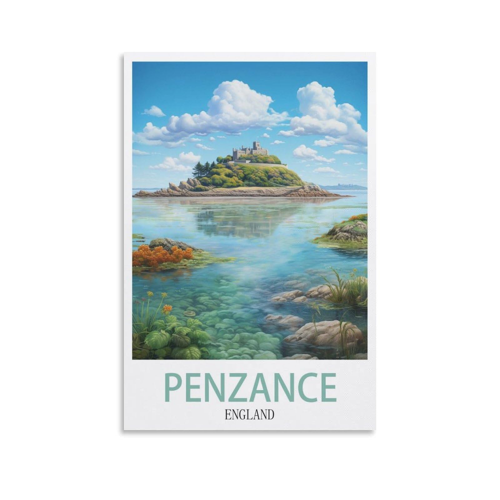 EZMLFA Diamond Painting Kits for Adults,Penzance England DIY Diamond Painting Art Kit for Beginners Home Wall Decor Arts and Craft Kits for Adults Kids 30x40cm