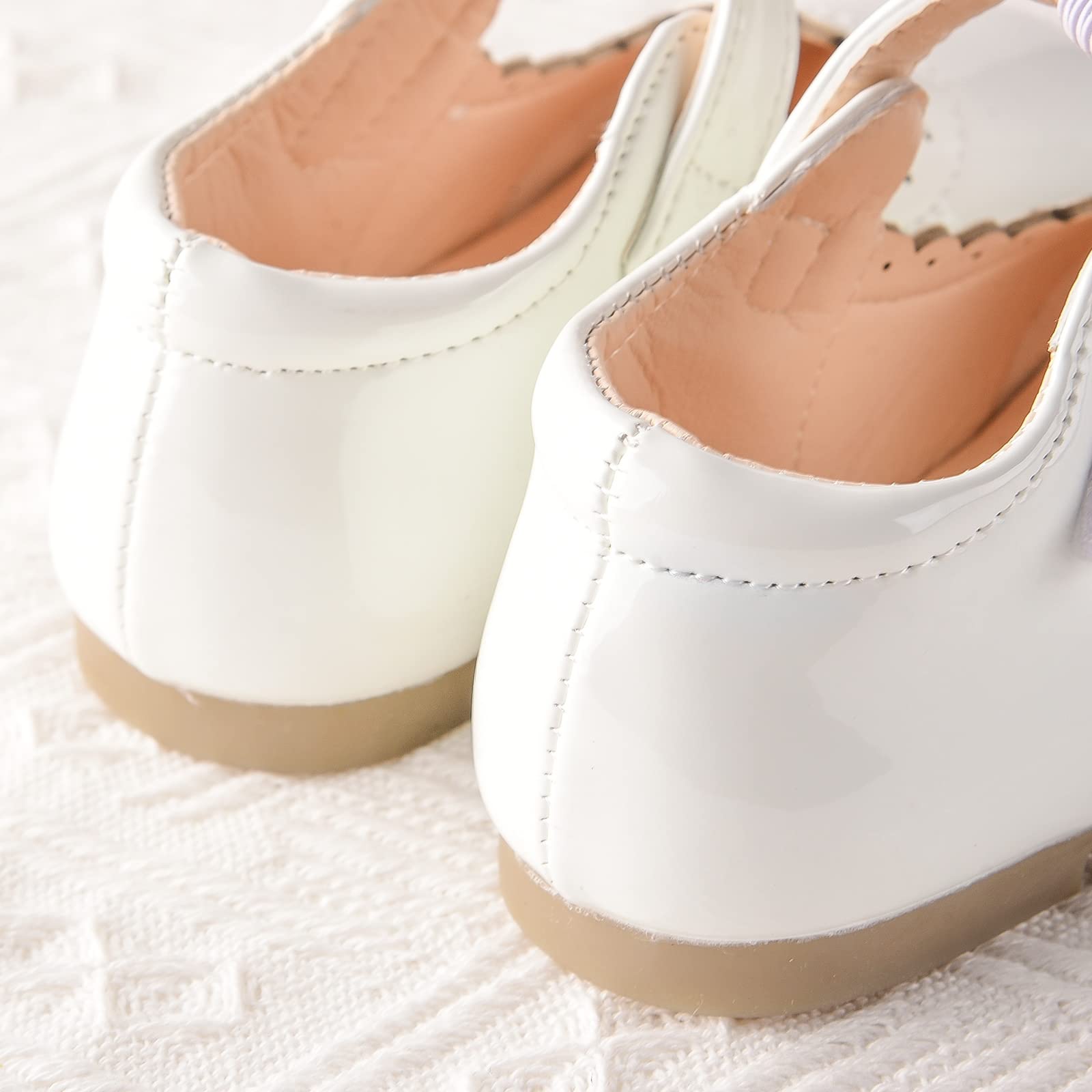 JerrisApparel Chaussures Fille Vernis Nœud Robe Mary Jane Plates