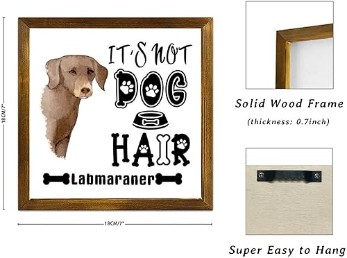 Vista 159 de Letrero de madera con texto en inglés «It's Not Dog Hair» («It's Not Dog Hair» American Bully Dog Dog), regalo decorativo para la pared del hogar