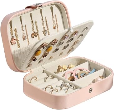 Portable Jewelry Box Jewelry Storage Box Display Travel Jewelry Box Box Buckle Leather Storage Zipper