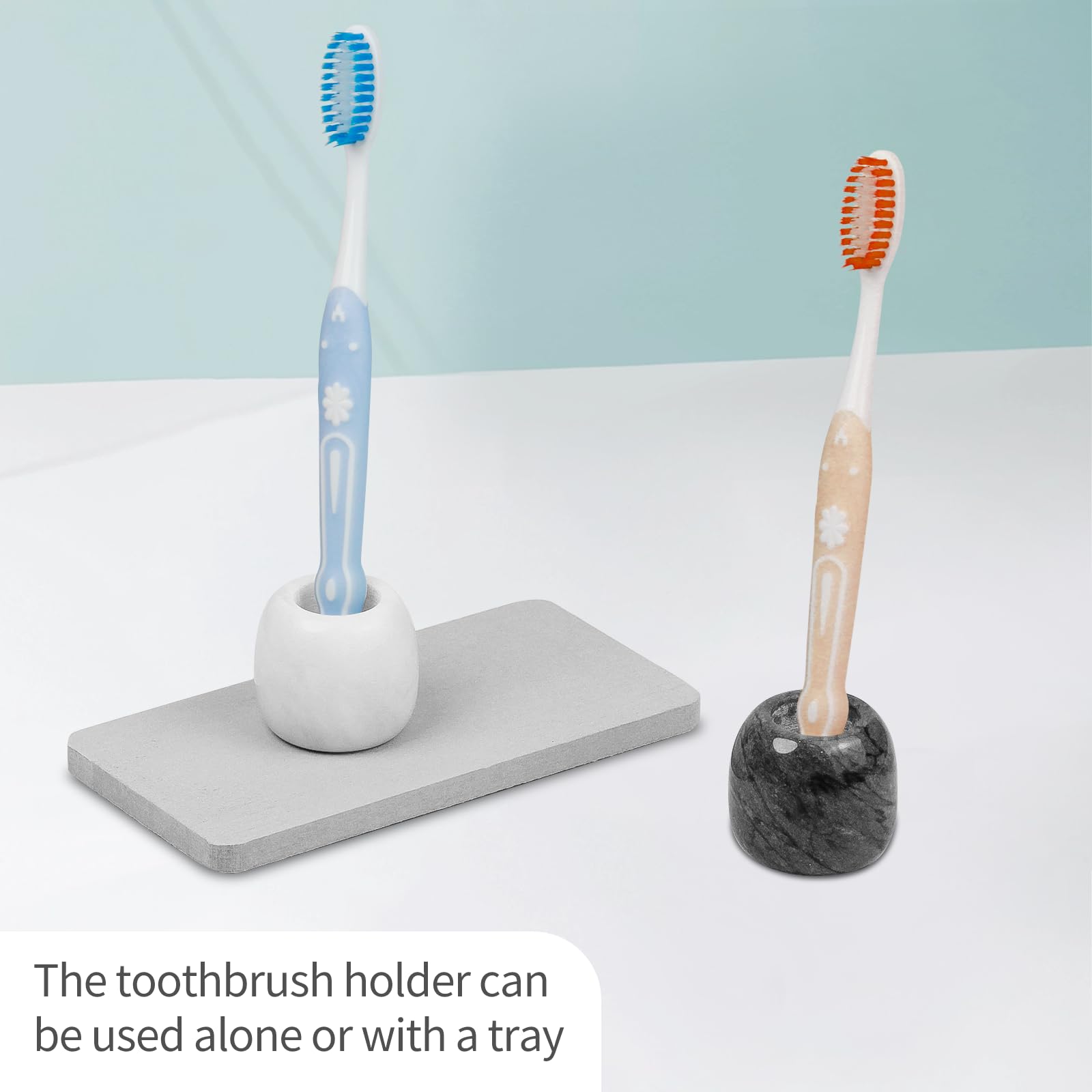 Amazon｜歯ブラシホルダー、大理石歯ブラシホルダー、珪藻土トレイ付き
