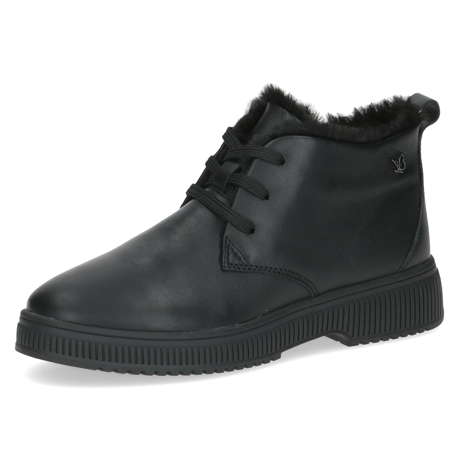 CAPRICE women's leather lace-up shoes lined, Black (Black Nappa), 6 UK