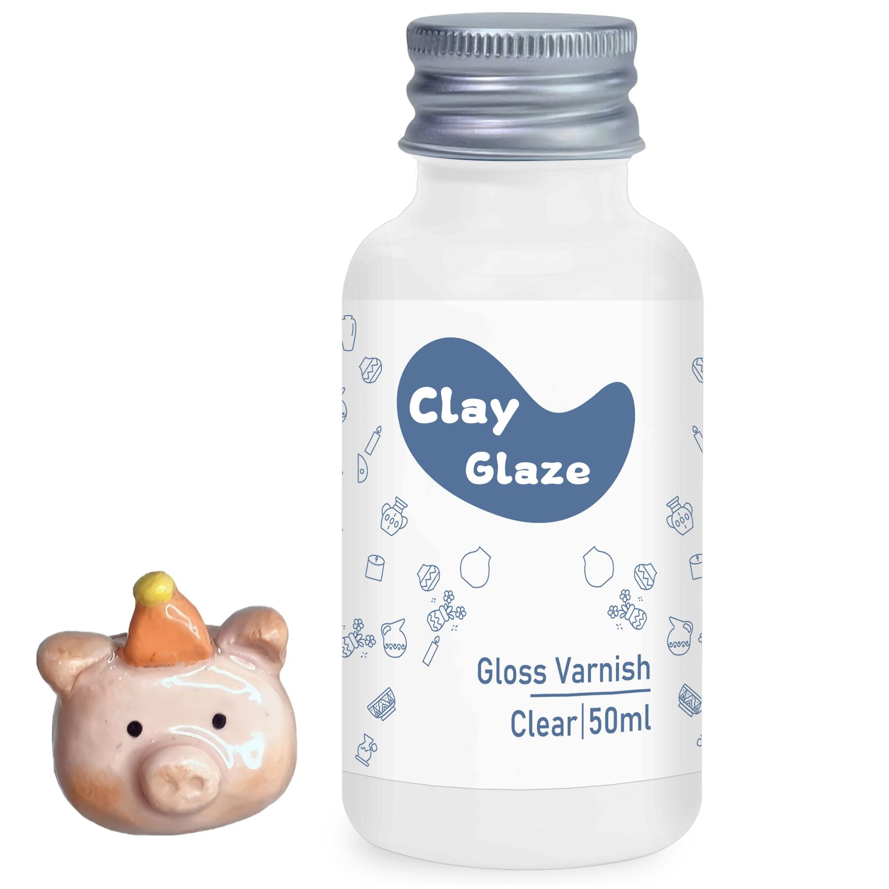 Air Dry Clay Glaze, Clay Varnish for Air Drying Clay, Clear Varnish for Craft Pottery Waterproof & Gloss Finish