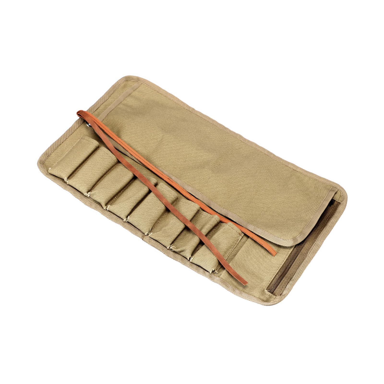 BWANGIAO 8 Pocket Rolling Up Tool Organizers Bag With Zippered Side Compartment For Wrenches Screwdrivers And Small Tool