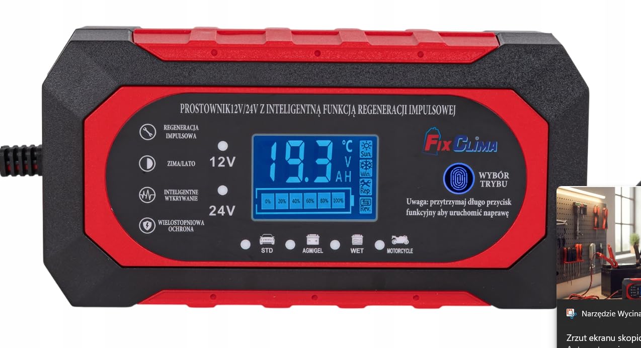 Caricabatterie intelligente per auto, 12 V, 10 A, 24 V, 5 A, caricatore automatico con display LCD e funzione di riparazione di impulsi per auto, moto, camion, AGM, gel, batterie al piombo acido