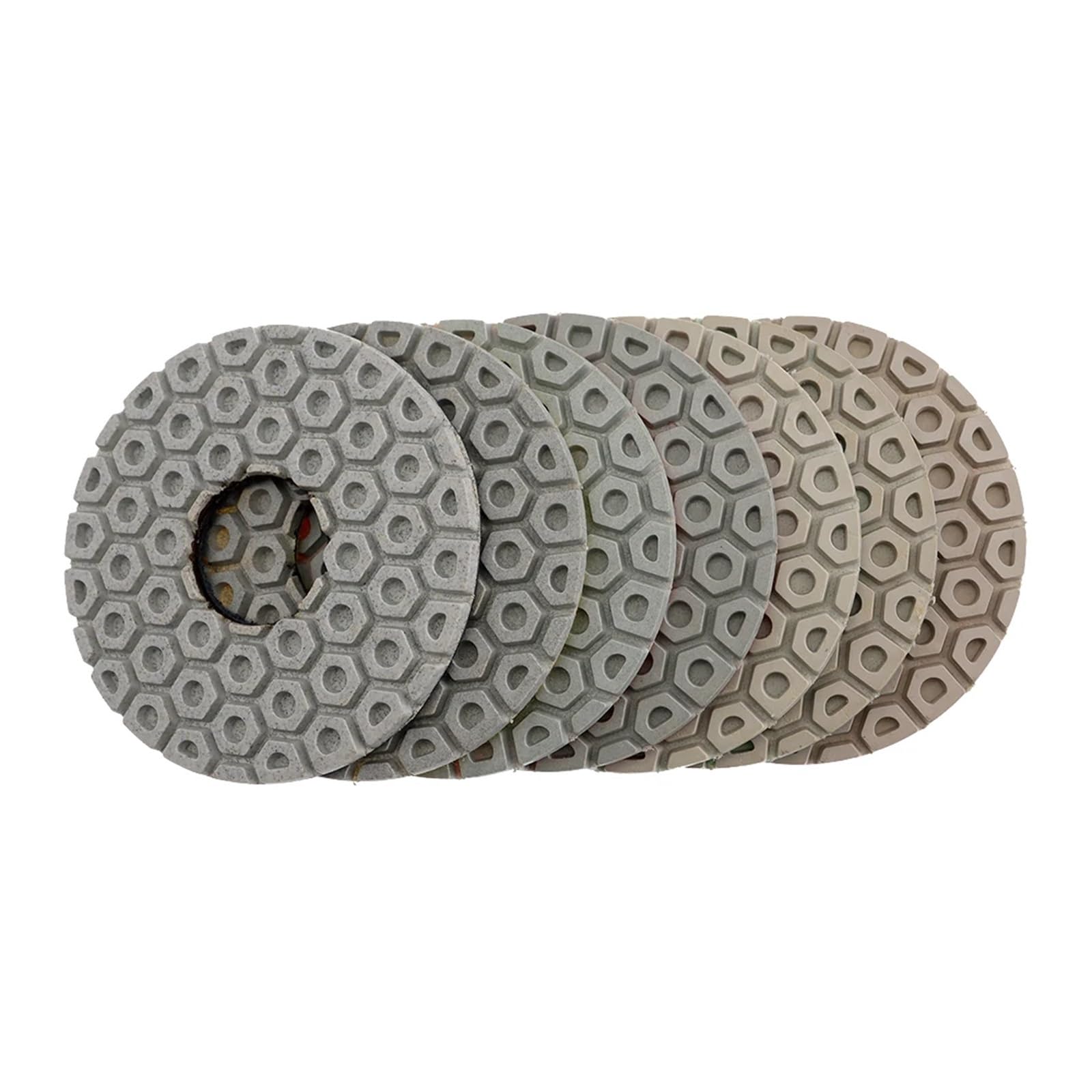 Lot de 7 disques de polissage super puissants de 125 mm (5 pouces) for le polissage à sec ou humide du granit, du marbre, de la pierre et du béton.(50_7 PCS_5 INCHES)