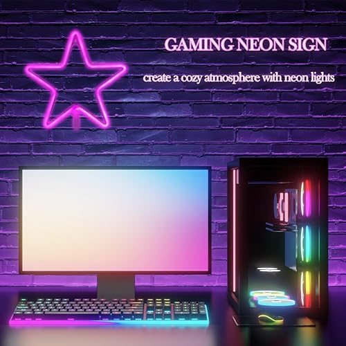 Miniatura 3 de Luz LED con forma de estrella, luz de neón para fiesta de cumpleaños, sala de estar, luz decorativa alimentada por USB/batería para el dormitorio
