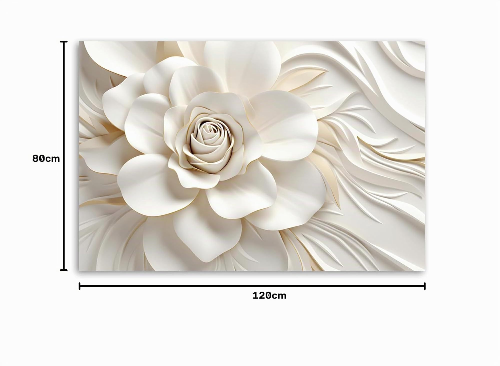 Feeby Cuadro en Lienzo 3D Flores Oro Naturaleza 120x80 cm XXL 1 Pieza Modernos Impresión Calidad fotografica Imagen Decoración De Pared Salon Dormitorio Oficina Pasillo Hotel Spa Motivo floral Blanco