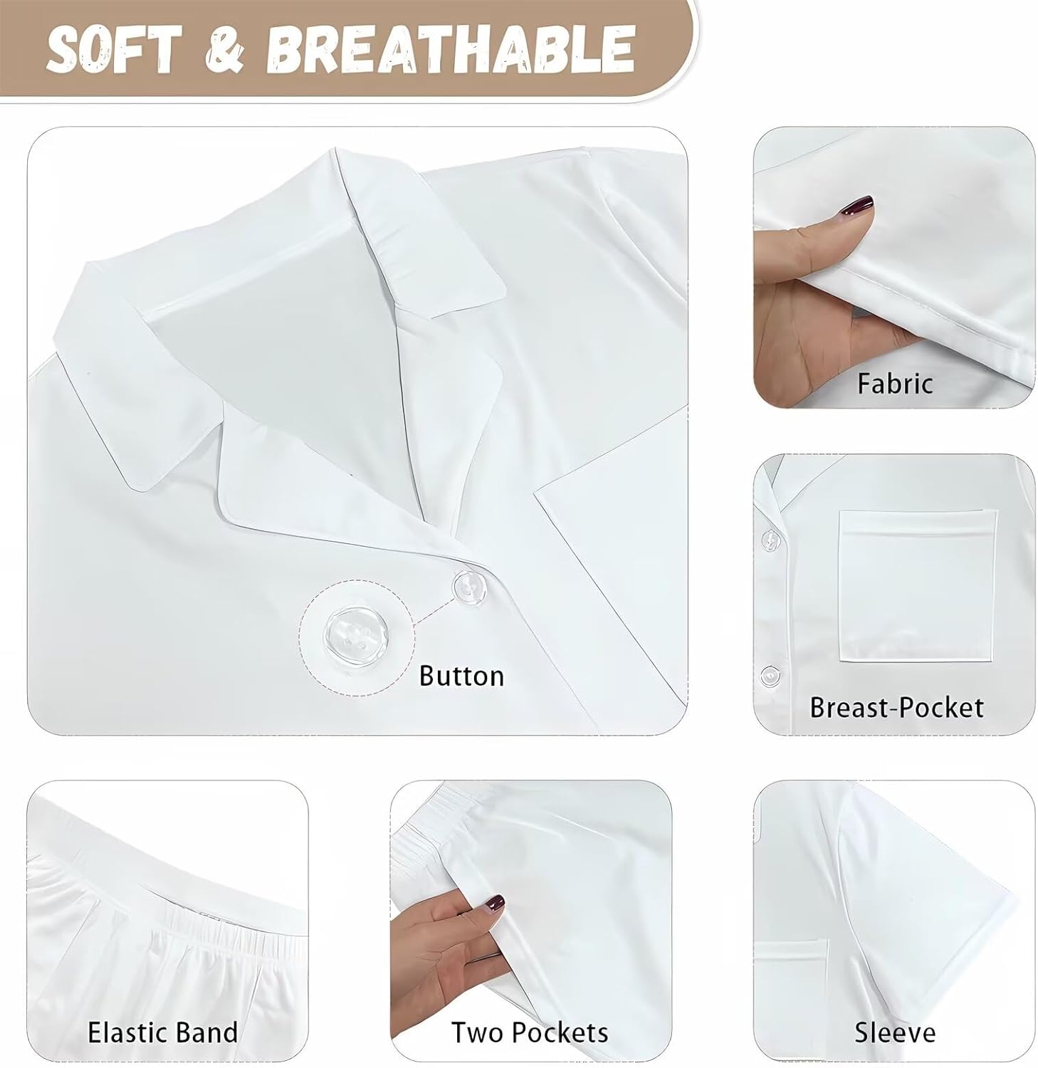 Pajamas Sets Two Piece Sleepwear for Women Plus Size Button Down Pjs Fruits Theme Lounge Sets - Image 6