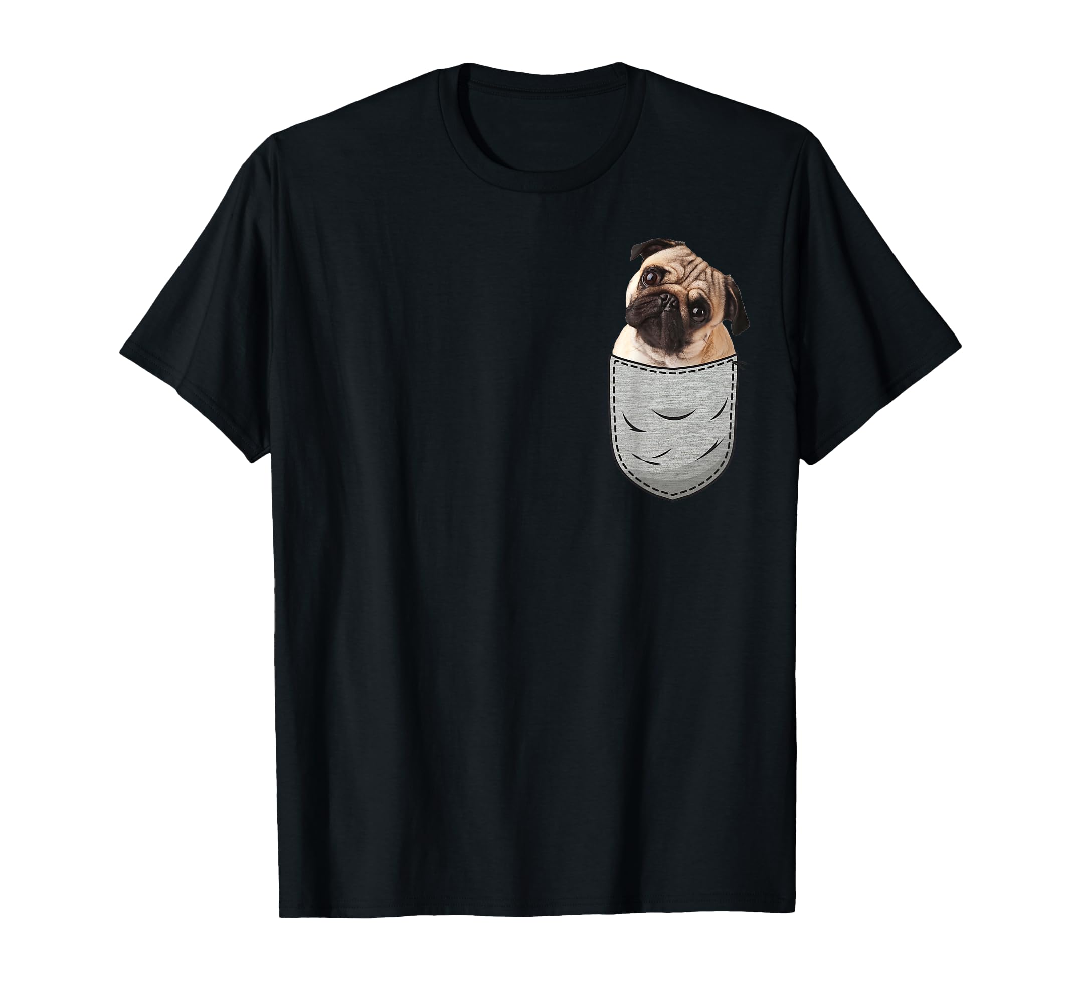 Pug Carlin Carlino - Tasca sul petto Maglietta