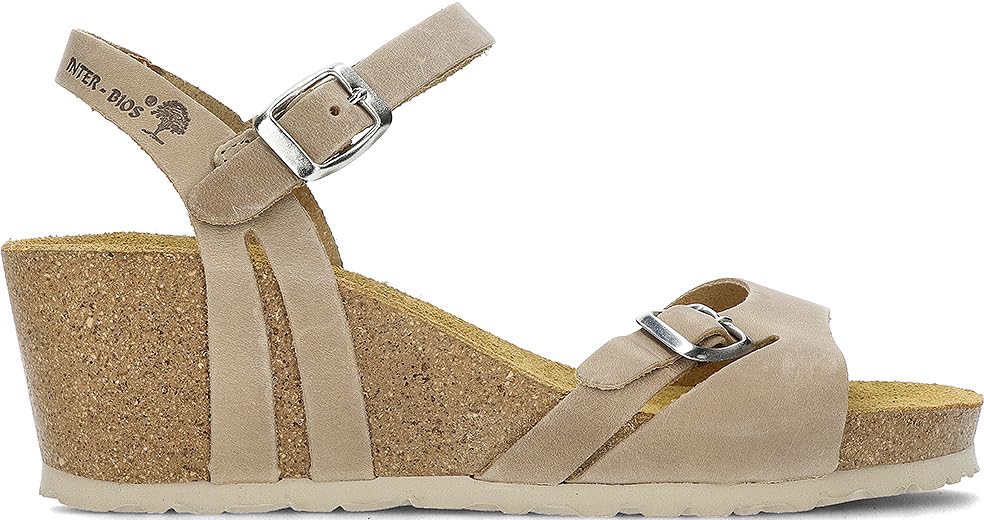 Sandales compensées INTERBIOS W confortables chaussures été femme en cuir