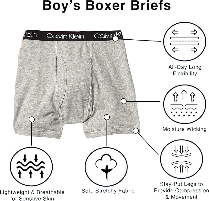 Calvin Klein Boys Boxer Briefs, 6 pack, Assorted Colors - Image 9