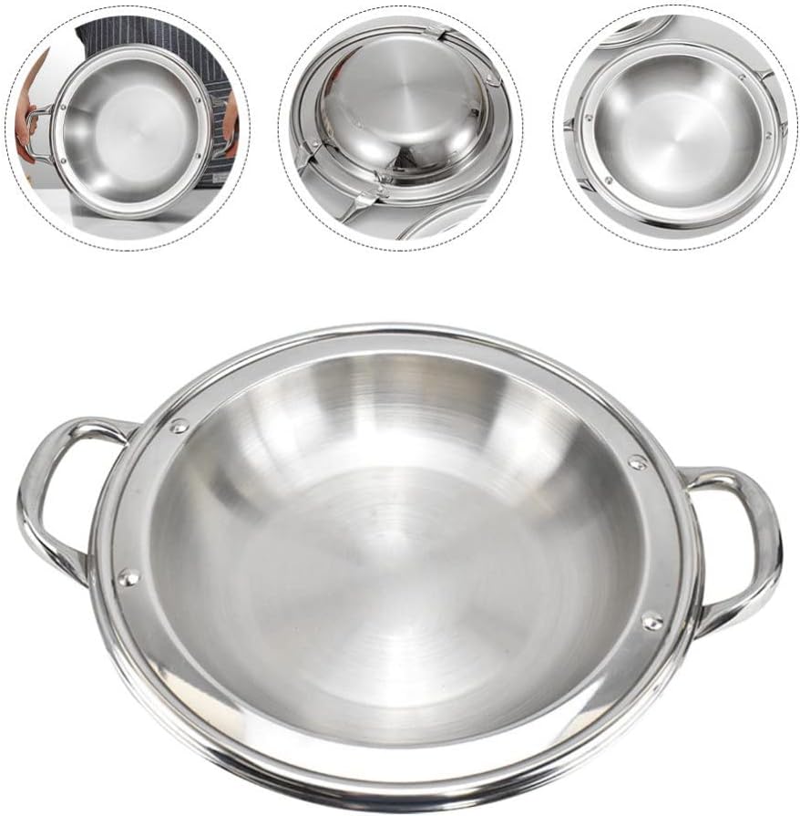 Hemoton Multi-function Paella Pan Convenient Cooking Pot for Seafood and Hot Pot Thickened Design for Home Use and Housewarming