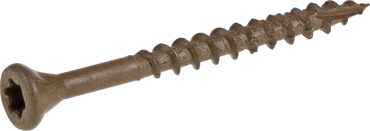 Deck Plus Wood Screws, Brown Exterior Screws, 2" x 8, 1lb Amazon.ca
