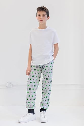 Miniatura 10 de Minecraft Mobs Creeper Steve Alex - Paquete de 2 pantalones deportivos de forro polar para niños pequeños a grandes