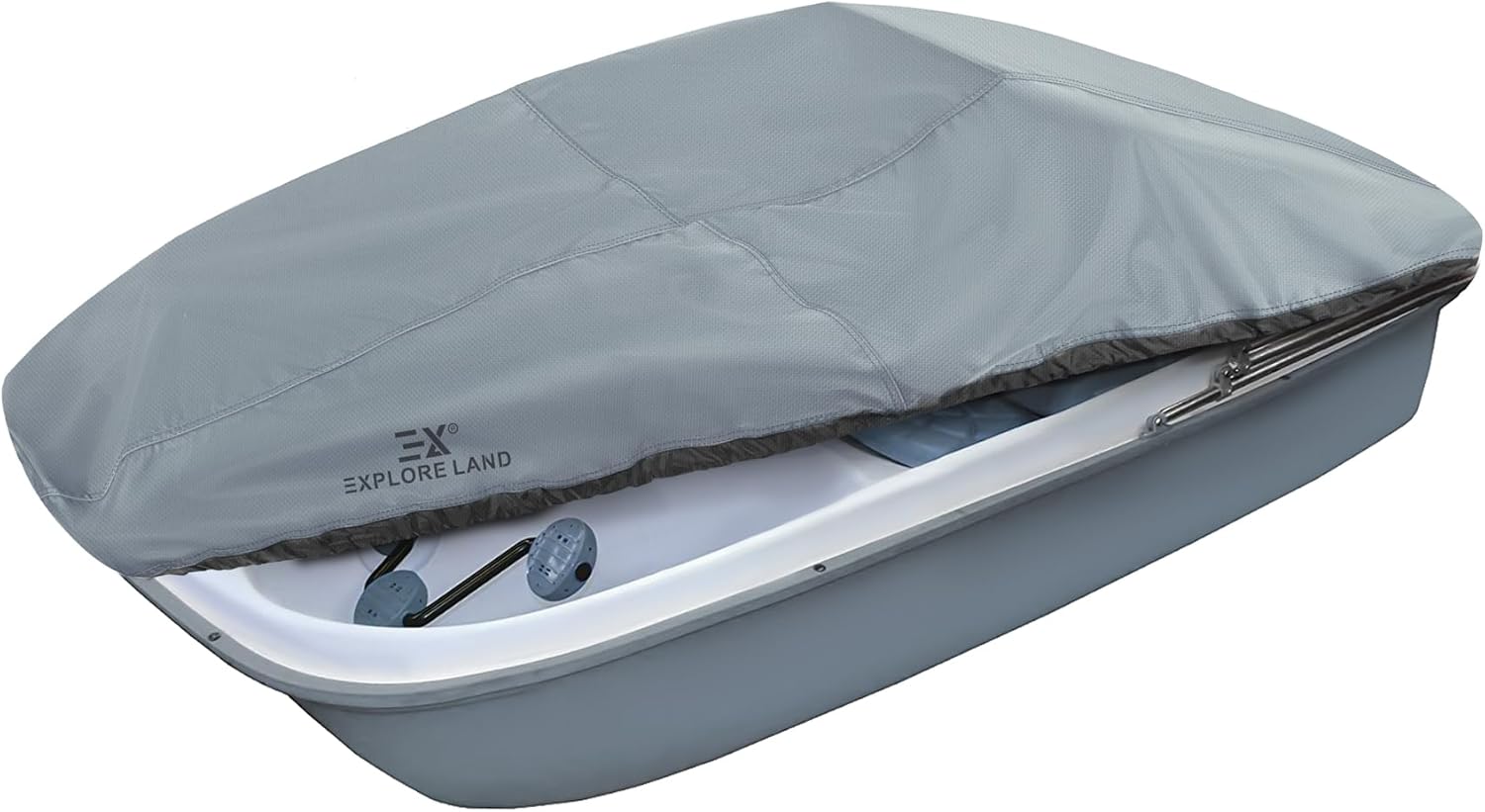 Explore Land Pedal Boat Cover - Waterproof Heavy Duty Outdoor 3 or 5 Person Paddle Boat Protector, Grey
