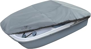 Explore Land Pedal Boat Cover - Waterproof Heavy Duty Outdoor 3 or 5 Person Paddle Boat Protector, Grey