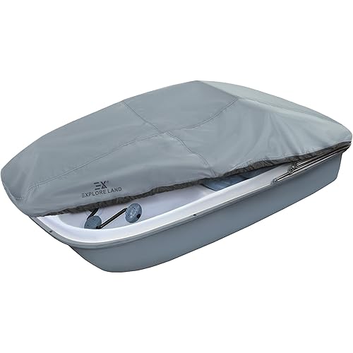Explore Land Pedal Boat Cover - Waterproof Heavy Duty Outdoor 3 or 5 Person Paddle Boat Protector, Grey