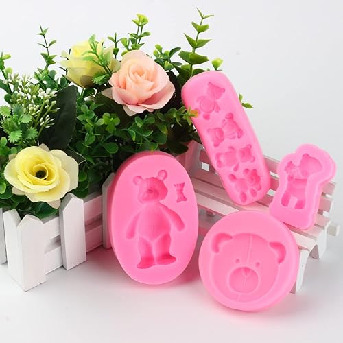 Miniatura 5 de Mujiang Moldes de silicona para fondant de chocolate, pasta de chicle de caramelo, manualidades, arcilla polimérica, decoración de pasteles, juego