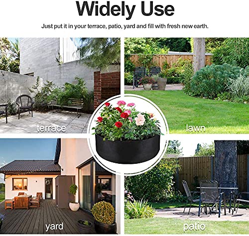 Kcompt Plant Grow Bags For Garden, 1 Pcs 100 Gallon Raised Garden Planting Beds Black Pots For Potatoes Vegetables And Fruits, Fabric Felt Raised Planter With Super High Capacity (Black-1-Pcs) #TOP7