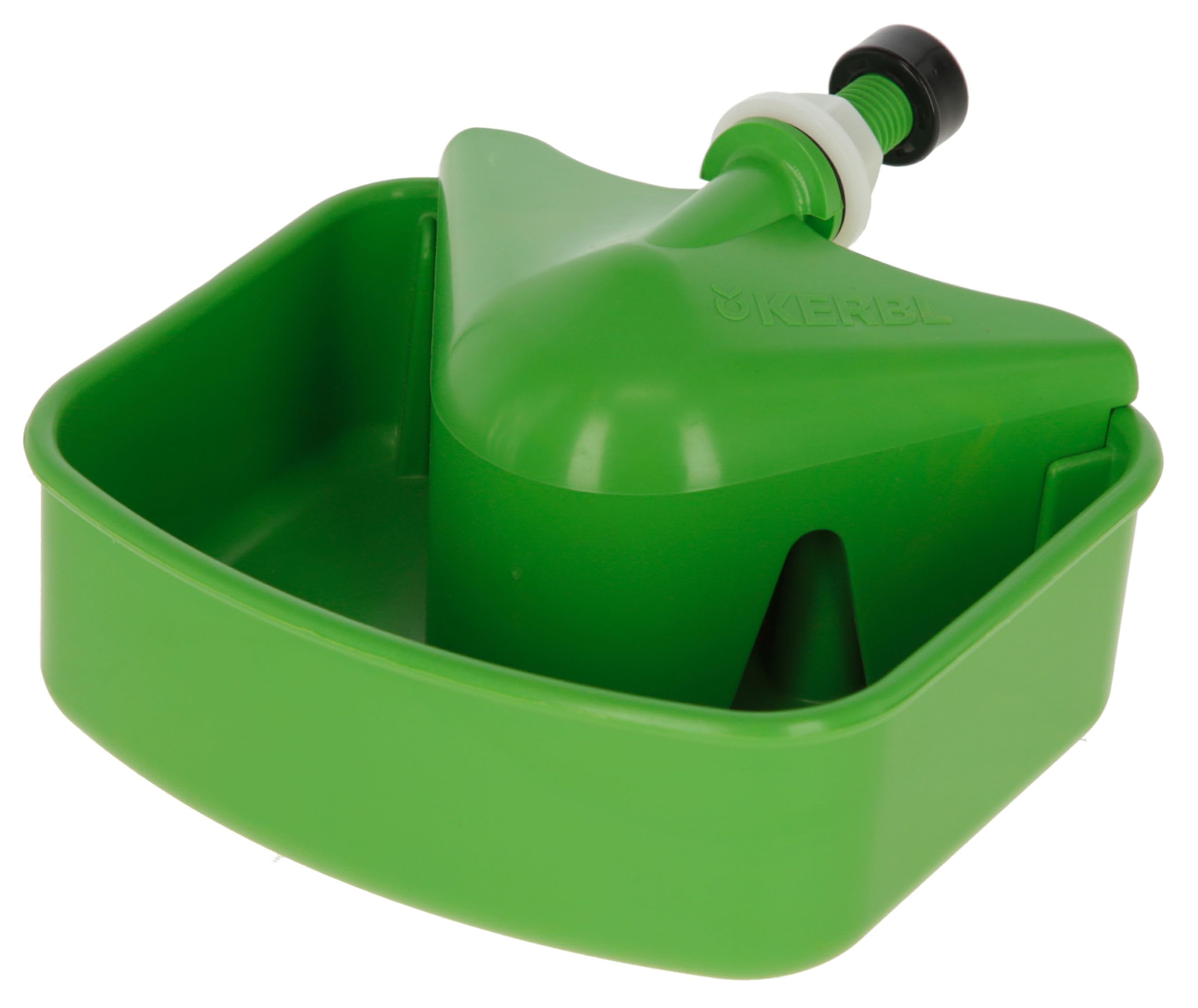 Kerbl Hobbyfarming Bebedero universal para aves, bebedero para gallinas, plástico, 15 x 7 x 11 cm, sistema de bebida con llenado automático, compatible con cubos y recipientes de agua, duradero