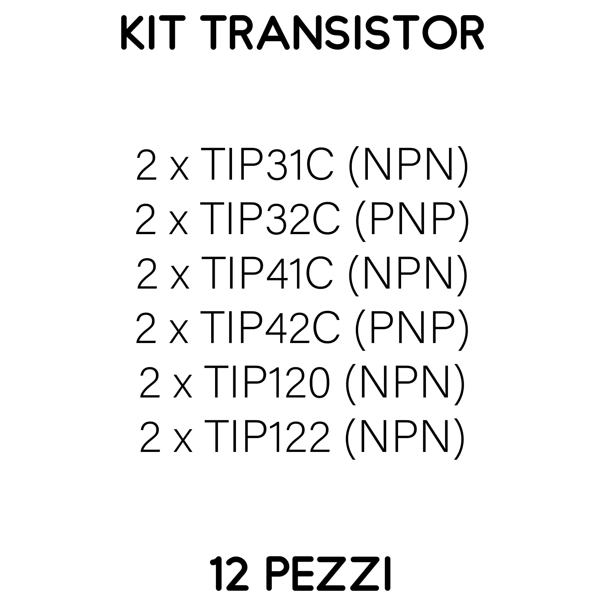 Kit di 12 transistor NPN e PNP TIP31C TIP32C TIP41C TIP42C TIP120 TIP122