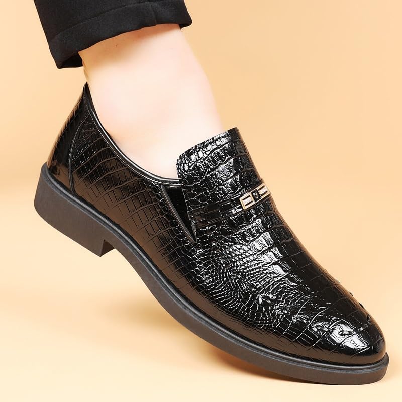 Mens Casual Shoes Classic Crocodile Printed Slip-on Penny Loafers Business Premium Shoes for Men2