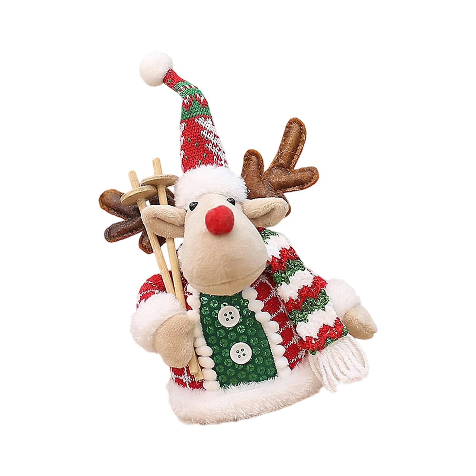 Kalttoy Holiday Themed Standing Santa Snowman Deer Plush Doll Figurine Decors for Kids Friendly Family Party Tabletop Setups Christmas Decorations Plush Doll