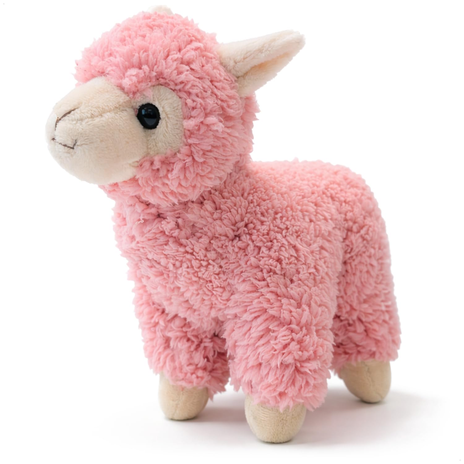 com-four® plush llama 22 cm – soft alpaca toy made of 100% polyester – fluffy stuffed animal – cute cuddly toy for gifting and decoration (pink - llama)