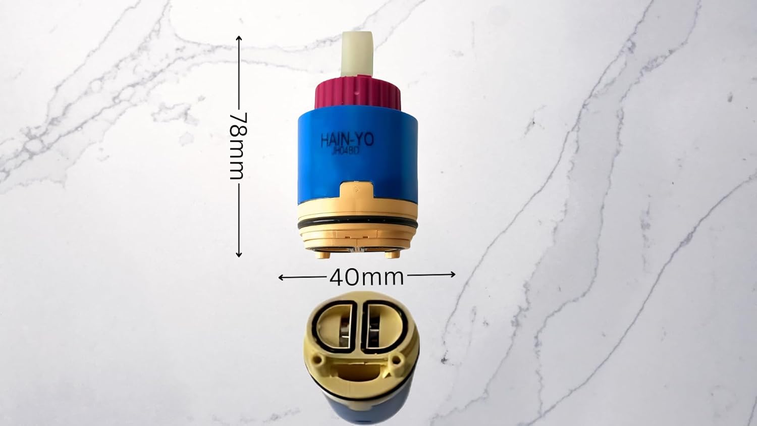 T & T 40mm Ceramic Pressure Balance Cartridge JH04BD, Blue, Red