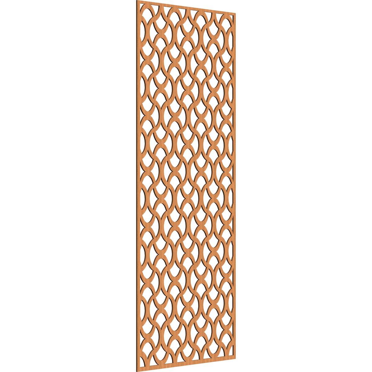 33 3/8"W x 84 3/8"H x 1/4"T Resort Decorative Fretwork Wood Wall Panels, Cherry