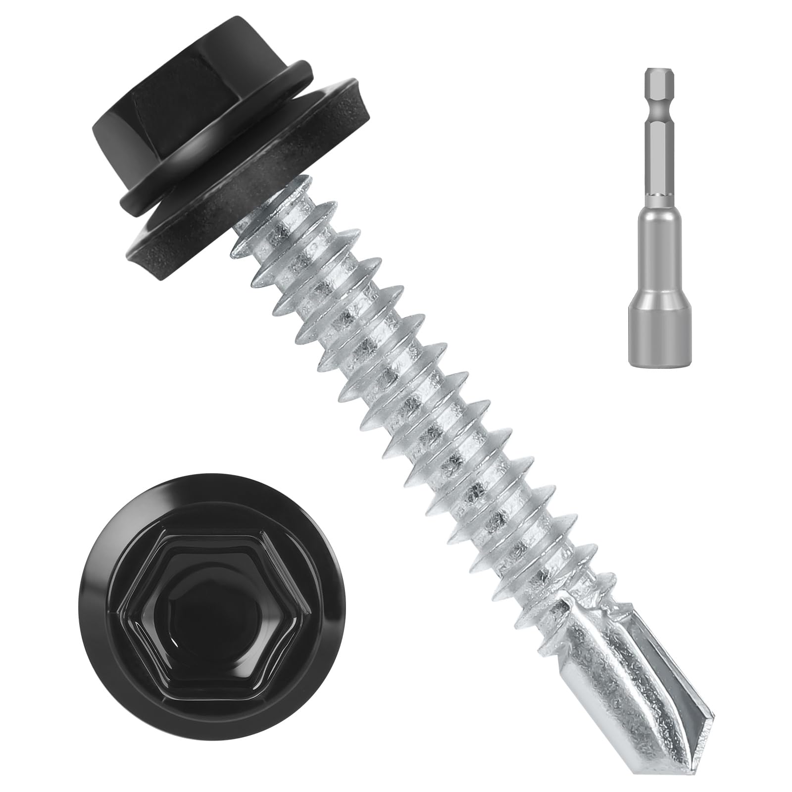 Black Metal Roofing Screws - 50 Pack -7