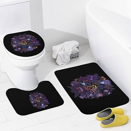 Amazon ポケモン ゲンガー トイレマット トイレ カバー マット 3点セット 40x60cm 洗濯可 すべり止め おしゃれ かわいい Panmax 通年 足拭きマット 浴室マット キャラクター Panmax トイレマット タンクカバー 通販