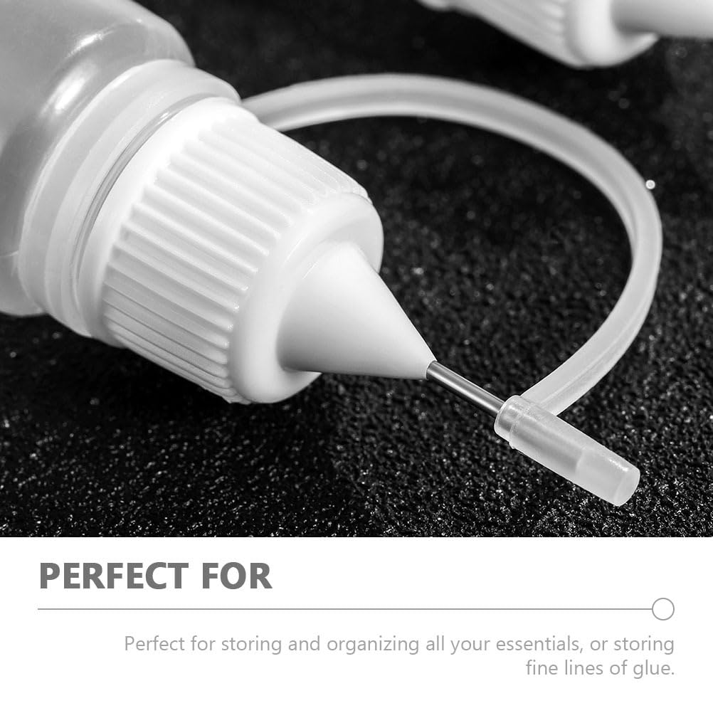 Ipetboom 15Pcs Needle Tip Glue Bottles 10Ml Precision Empty Squeeze Applicator Set for Diy Quilling Craft Adhesive Dispensing and Home Repair