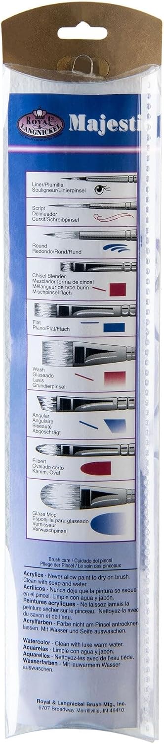 Majestic Royal & Langnickel Glaze Wash Artist Brush Set, 4-Piece